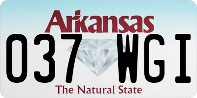 AR license plate 037WGI