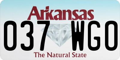 AR license plate 037WGO