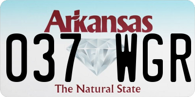 AR license plate 037WGR