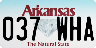 AR license plate 037WHA