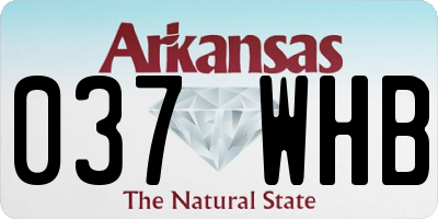 AR license plate 037WHB