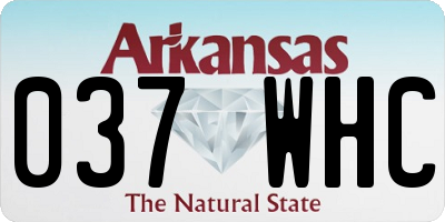 AR license plate 037WHC