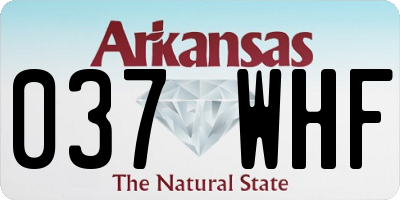 AR license plate 037WHF