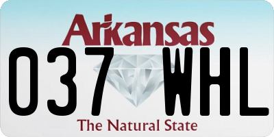 AR license plate 037WHL