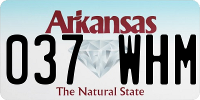 AR license plate 037WHM