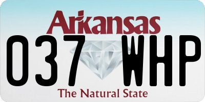 AR license plate 037WHP