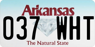 AR license plate 037WHT