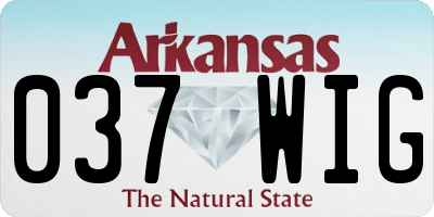 AR license plate 037WIG