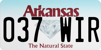 AR license plate 037WIR