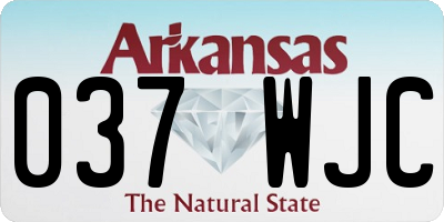 AR license plate 037WJC