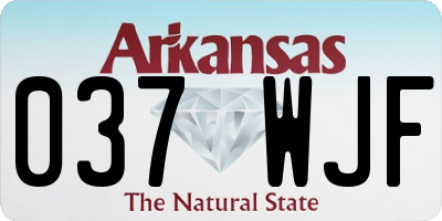 AR license plate 037WJF
