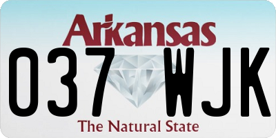AR license plate 037WJK