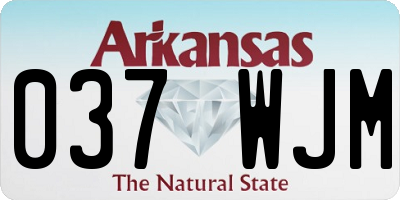 AR license plate 037WJM