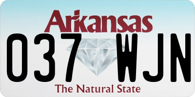 AR license plate 037WJN