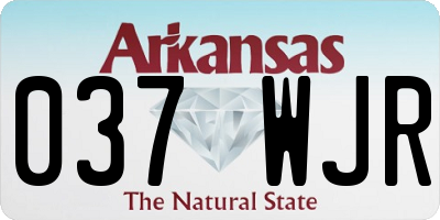 AR license plate 037WJR