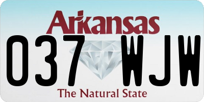 AR license plate 037WJW