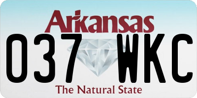 AR license plate 037WKC