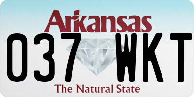AR license plate 037WKT