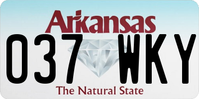 AR license plate 037WKY