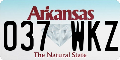 AR license plate 037WKZ