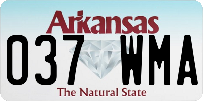 AR license plate 037WMA