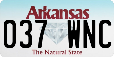 AR license plate 037WNC