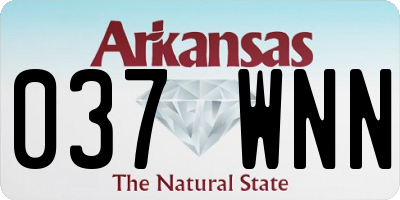 AR license plate 037WNN