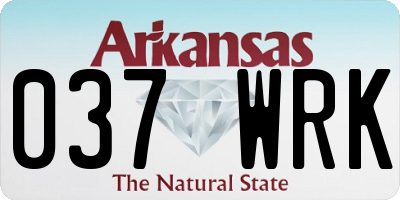 AR license plate 037WRK