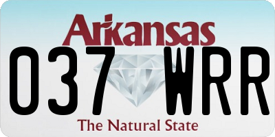 AR license plate 037WRR