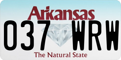 AR license plate 037WRW