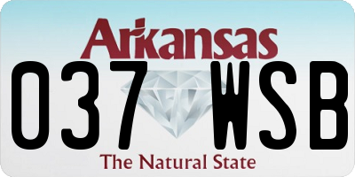AR license plate 037WSB