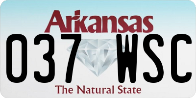AR license plate 037WSC