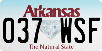 AR license plate 037WSF