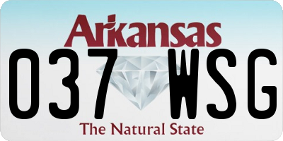 AR license plate 037WSG