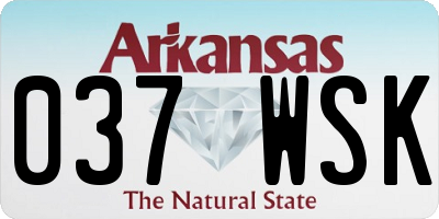 AR license plate 037WSK