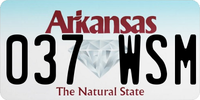 AR license plate 037WSM