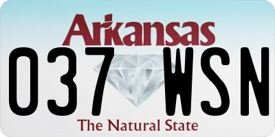 AR license plate 037WSN