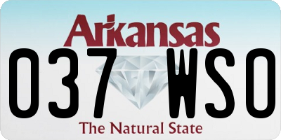 AR license plate 037WSO