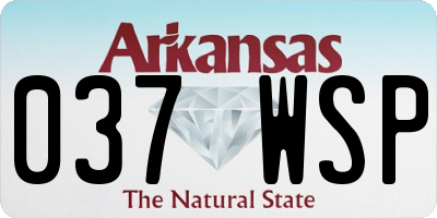 AR license plate 037WSP