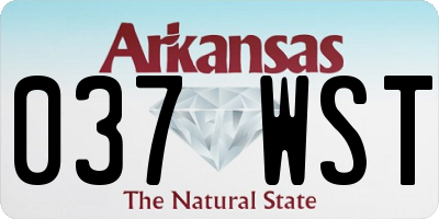 AR license plate 037WST