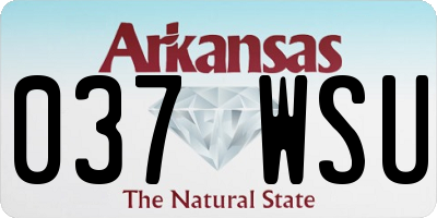 AR license plate 037WSU