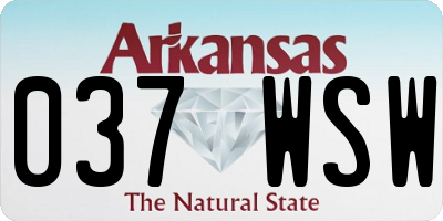 AR license plate 037WSW