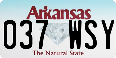 AR license plate 037WSY