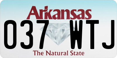 AR license plate 037WTJ
