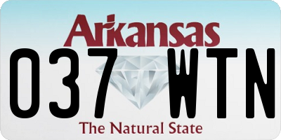 AR license plate 037WTN