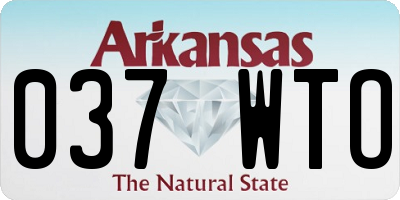 AR license plate 037WTO
