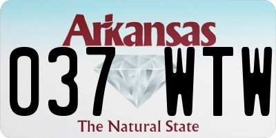 AR license plate 037WTW