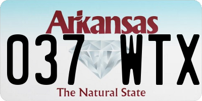 AR license plate 037WTX