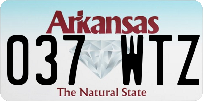AR license plate 037WTZ