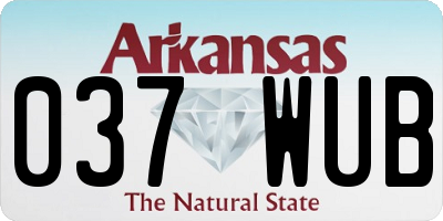AR license plate 037WUB